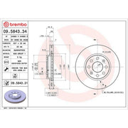 Brembo 2 x Front Brake Discs 09.5843.31-x2