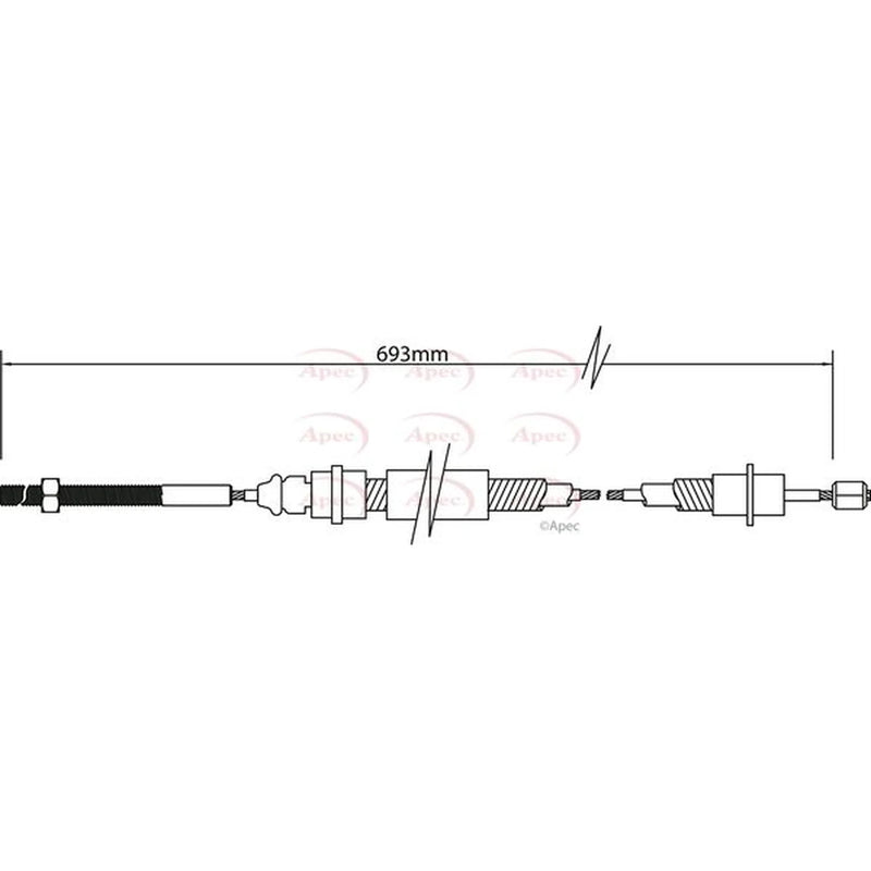 Apec Handbrake Cable Left Rear CAB1349