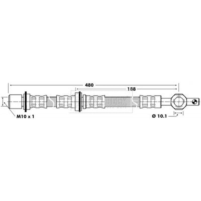 Borg & Beck Brake Hydraulic Hose Line Front Right BBH6443