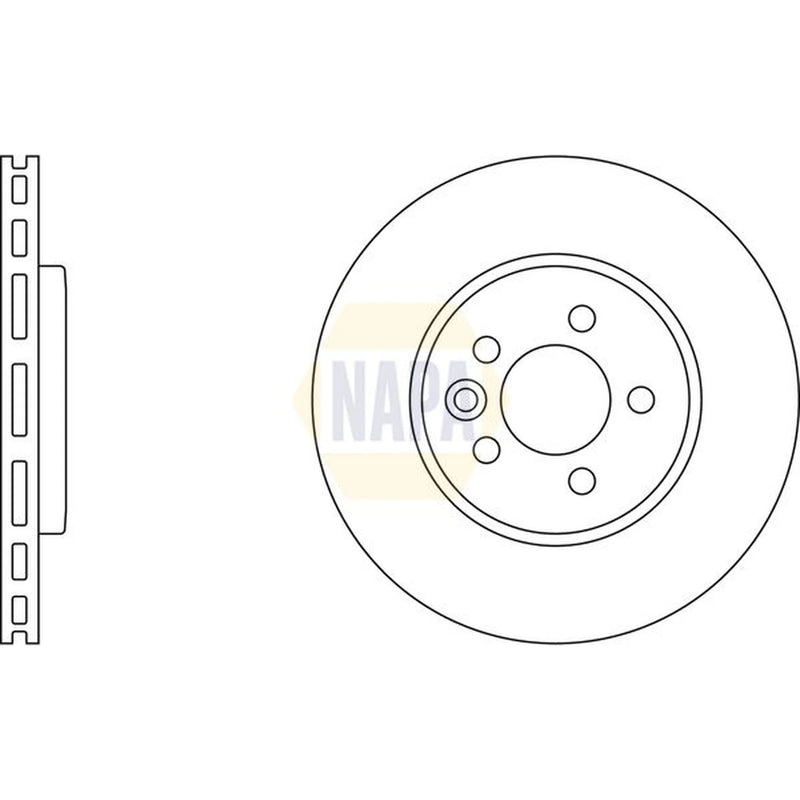 NAPA 2 x Vented Front Brake Discs NBD5904-x2