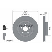 Textar 2 x Vented Front Brake Discs 92167703-x2