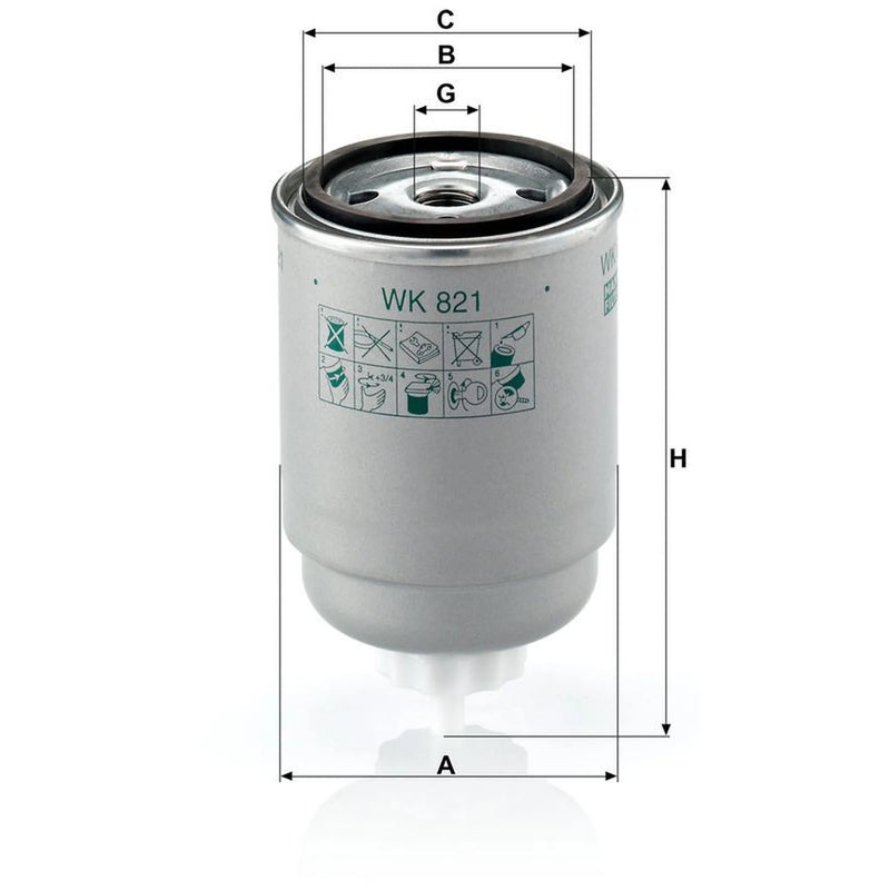 MANN-FILTER Fuel Filter Element WK 821
