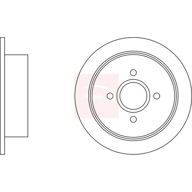 Apec 2 x Solid Rear Brake Discs DSK635-x2