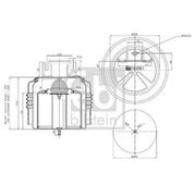 Febi Air Suspension Bellow 225mm Front 102551