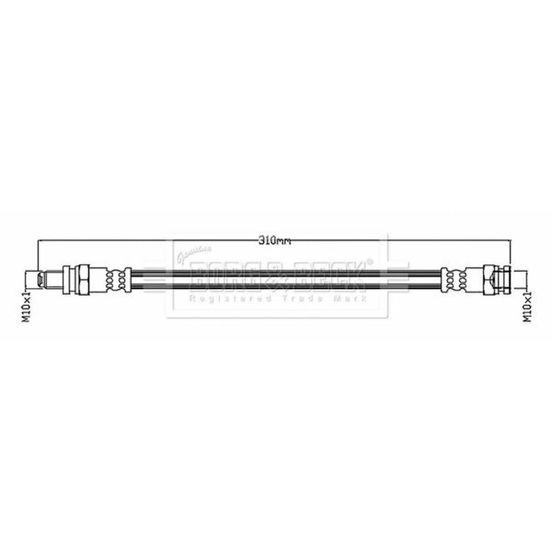 Borg & Beck Brake Hydraulic Hose Line Front Right BBH8752