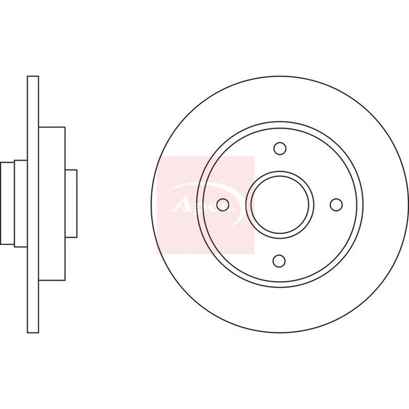 Apec 2 x Solid Rear Brake Discs DSK2608-x2