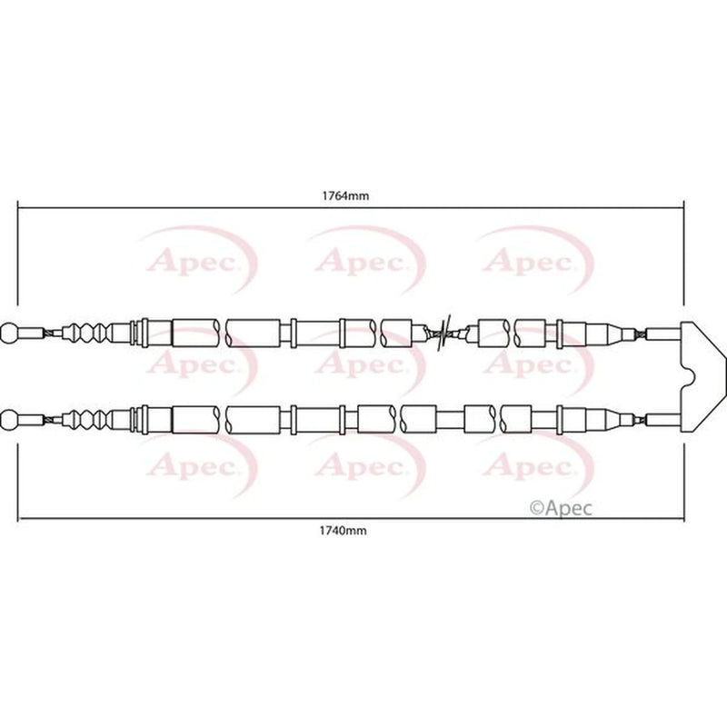 Apec Handbrake Cable Right Rear CAB1502