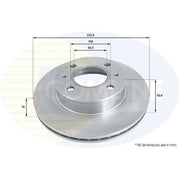 Comline 2 x Vented Front Brake Discs ADC1038V