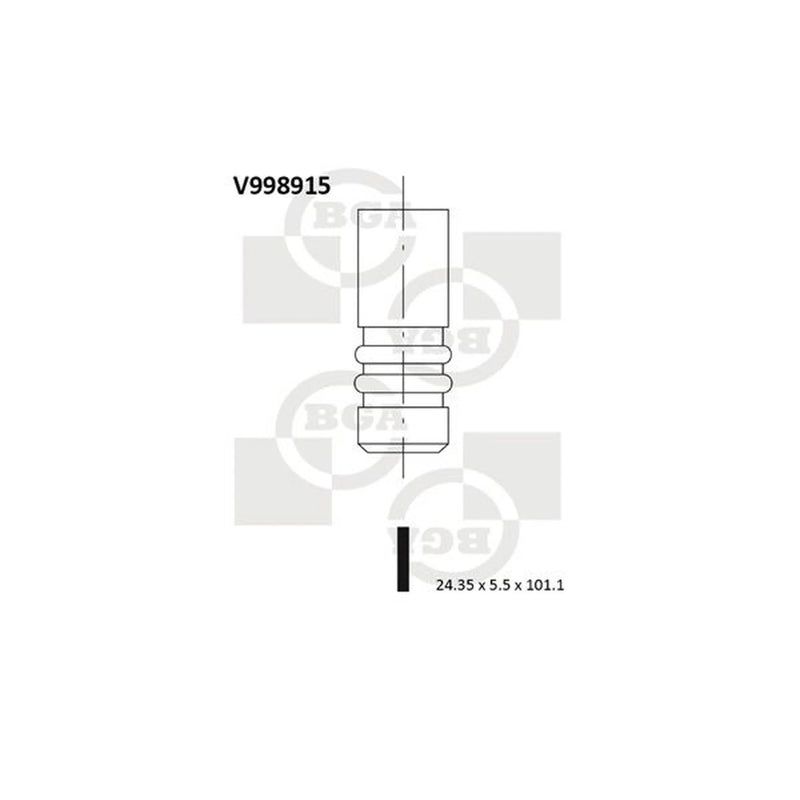 BGA Engine Exhaust Valve 24mm Head V998915