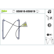 Valeo Electric Window Regulator Lifter Left Front 850618