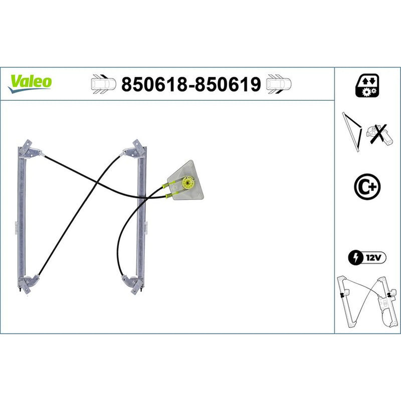 Valeo Electric Window Regulator Lifter Left Front 850618