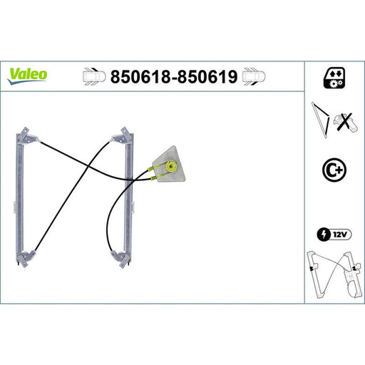 Valeo Electric Window Regulator Lifter Right Front 850619