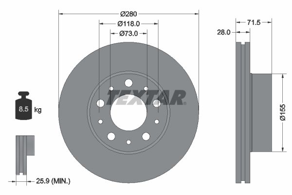 Textar 92286103 Brake Disc