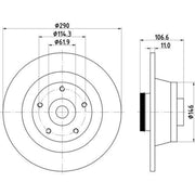 Mintex 2 x Solid Rear Brake Discs MDC2624C-x2