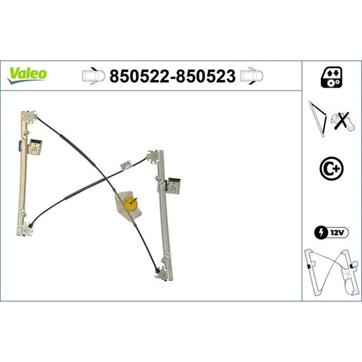 Valeo Electric Window Regulator Lifter Right Front 850523