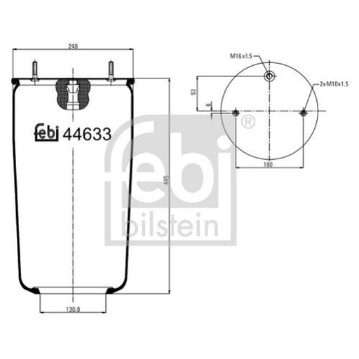 Febi Air Suspension Bellow 130mm 44633