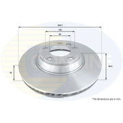 Comline 2 x Front Vented Brake Discs ADC1459V