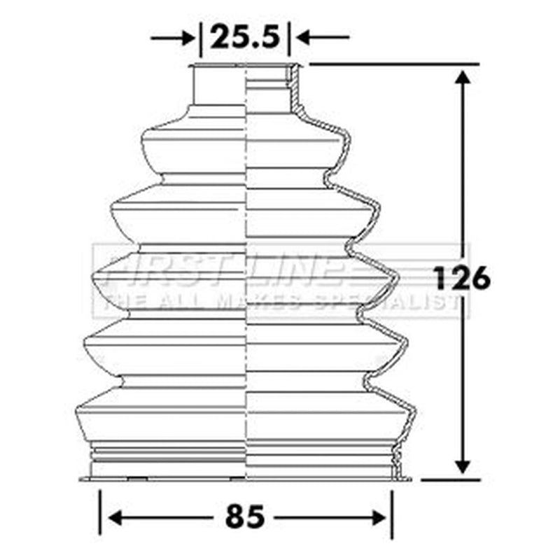 First Line Drive Shaft Bellow Kit Wheel Side Thermoplast FCB6114
