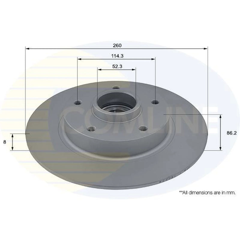Comline 2 x Solid Rear Brake Discs ADC3031-x2