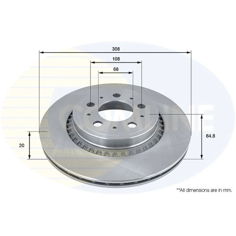 Comline 2 x Vented Rear Brake Discs ADC1920V