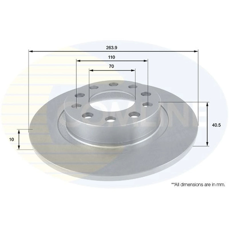 Comline 2 x Solid Rear Brake Discs ADC1846-x2