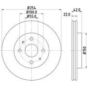 Mintex 2 x Vented Front Brake Discs MDC2286-x2
