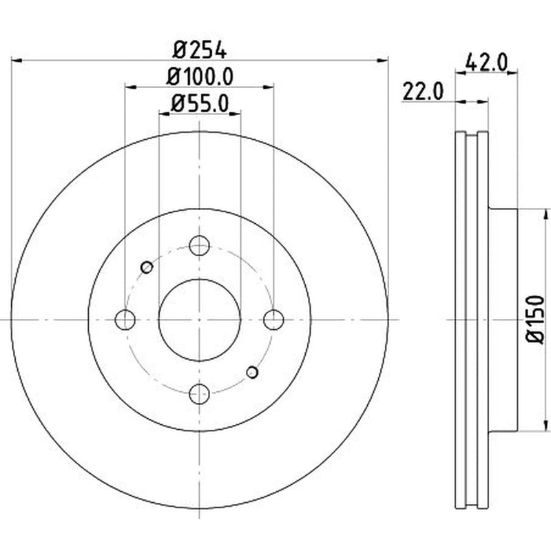 Mintex 2 x Vented Front Brake Discs MDC2286-x2