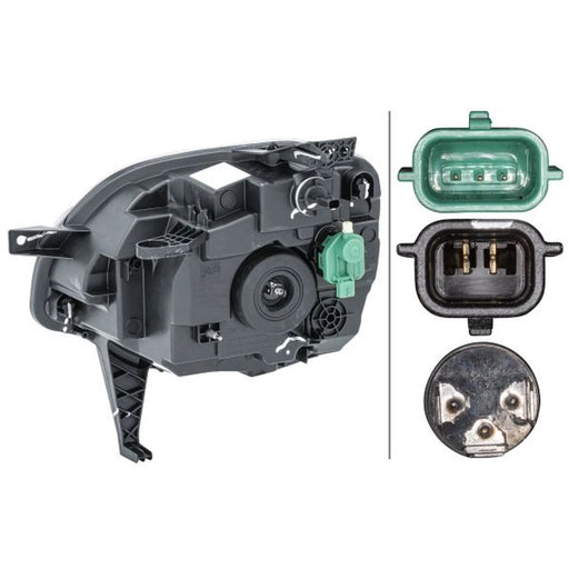 Hella Headlight Headlamp H4 Right 1LD 011 561-041