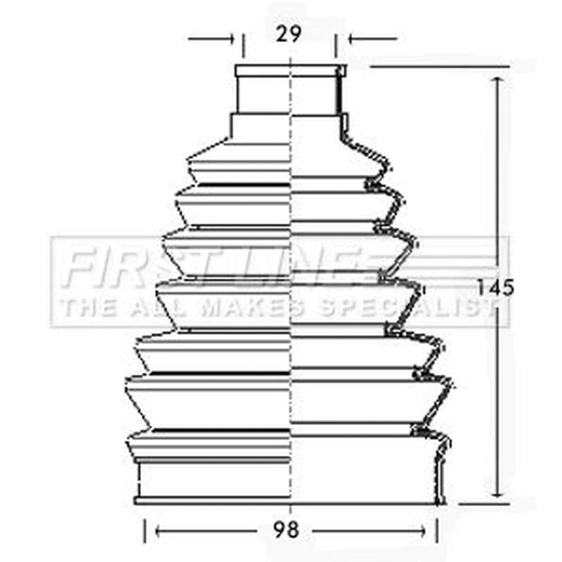 First Line Drive Shaft Bellow Kit Wheel Side Thermoplast FCB2284