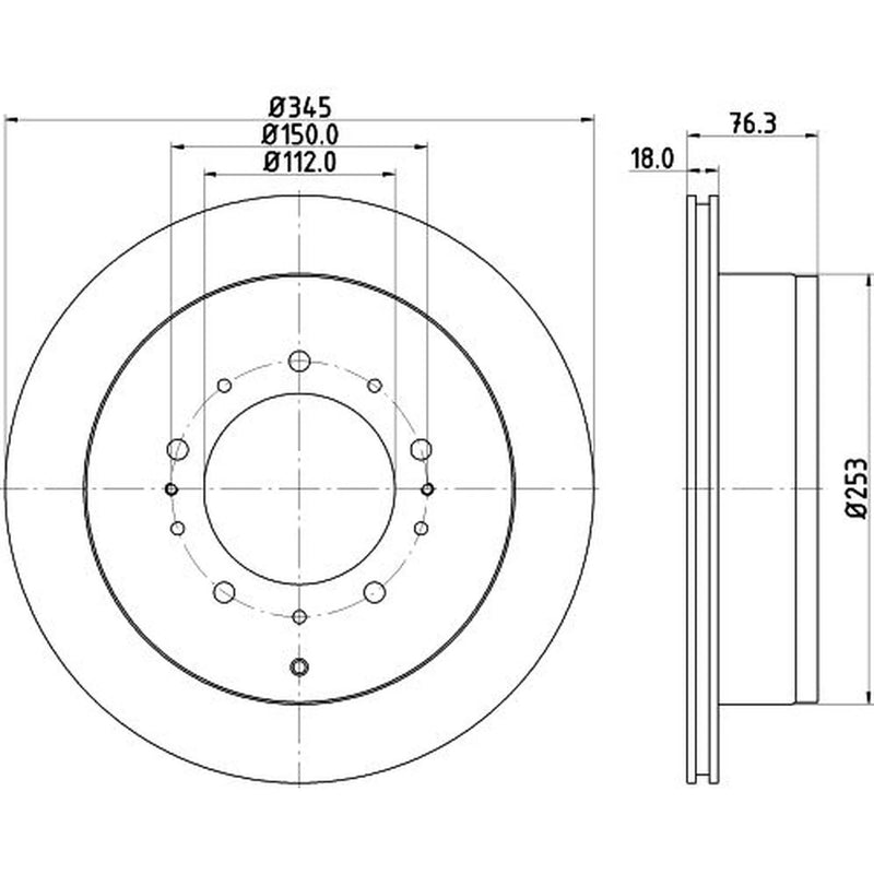 Mintex 2 x Vented Rear Brake Discs MDC2288-x2