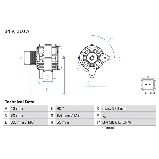 Bosch Car Alternator 12V 0 986 080 140