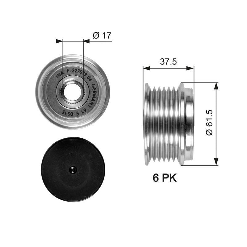 Gates Alternator Overrunning Freewheel Clutch OAP7075