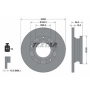 Textar 2 x Rear Brake Discs 92316903-x2