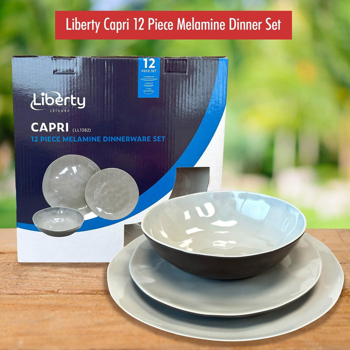 MDS1203 Liberty Capri 12 Piece Melamine Dinner Set LL1382 - Liberty Leisure UK - Van Life Living