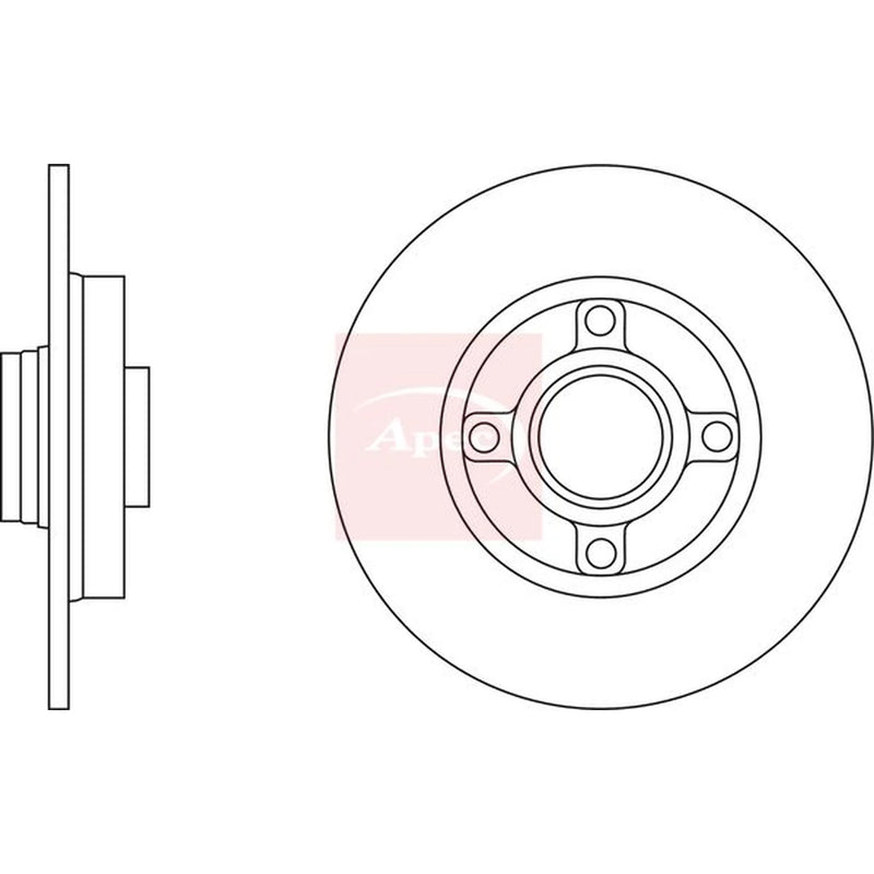 Apec 2 x Solid Rear Brake Discs DSK2288-x2