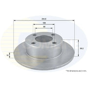 Comline 2 x Solid Rear Brake Discs ADC1423-x2