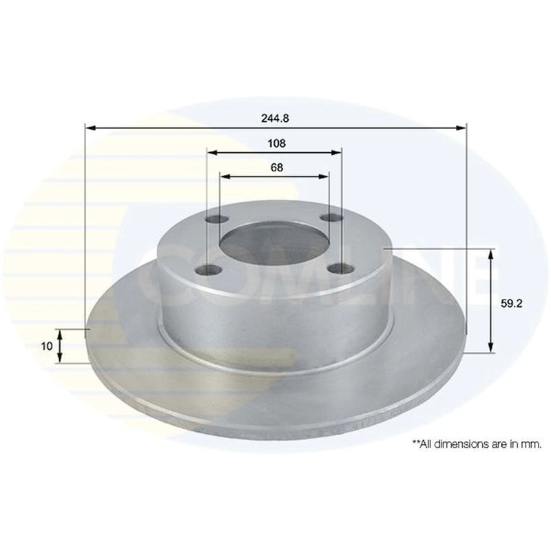 Comline 2 x Solid Rear Brake Discs ADC1423-x2