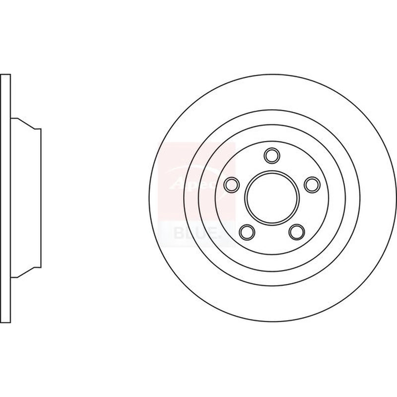 Apec 2 x Solid Rear Brake Discs SDK6830-x2