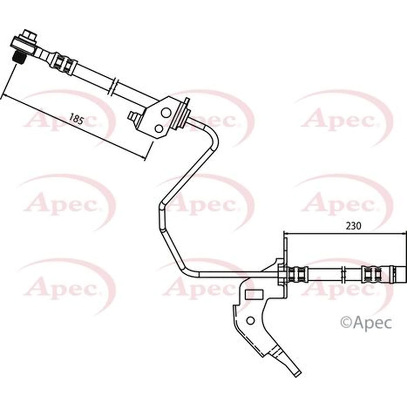 Apec Brake Hydraulic Hose Line Rear Right HOS3688