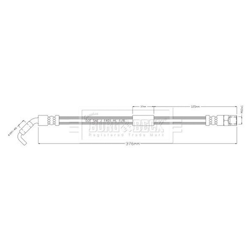 Borg & Beck Brake Hydraulic Hose Line Rear Right BBH8926