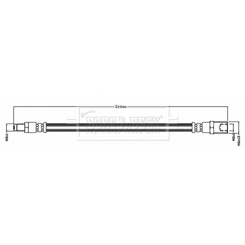 Borg & Beck Brake Hydraulic Hose Line Front Right BBH8702