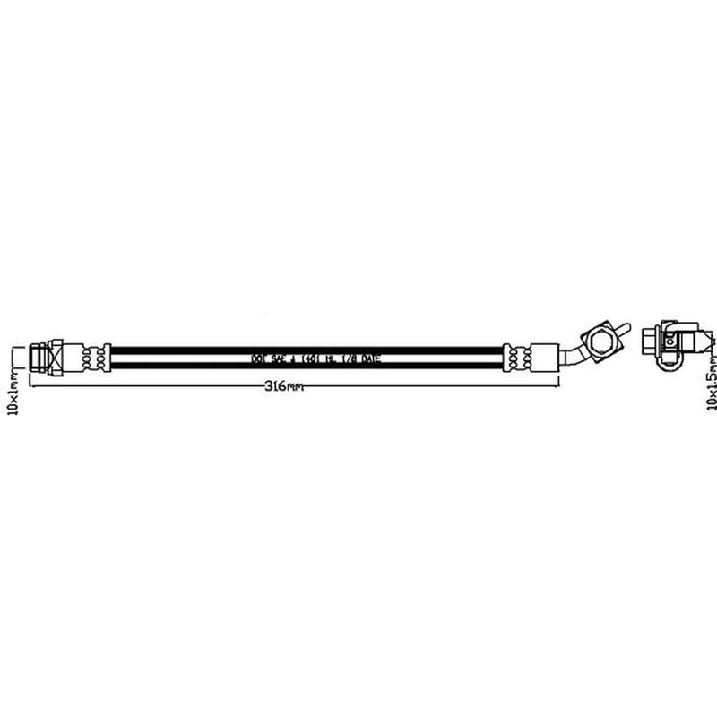 Abtex Brake Hydraulic Hose Line outer ABH1242R