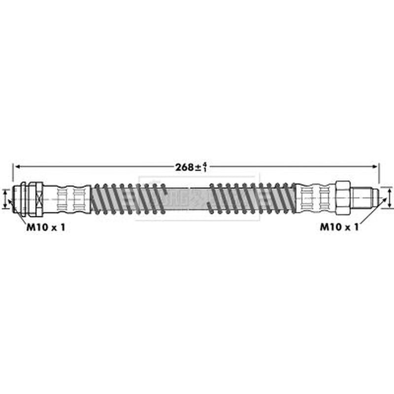 Borg & Beck Brake Hydraulic Hose Line Rear Right BBH7093