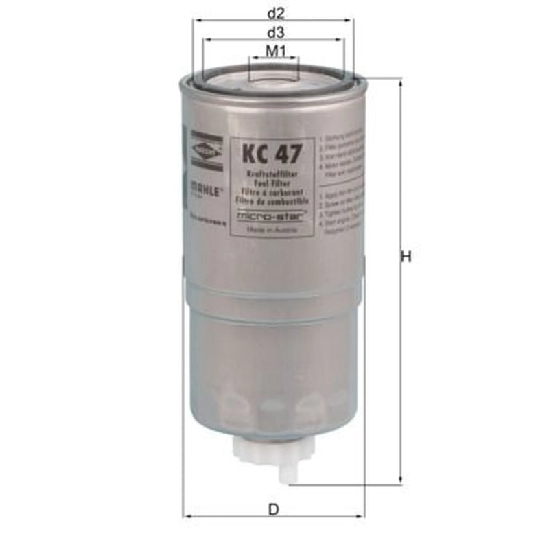 Mahle Fuel Filter Element KC 47