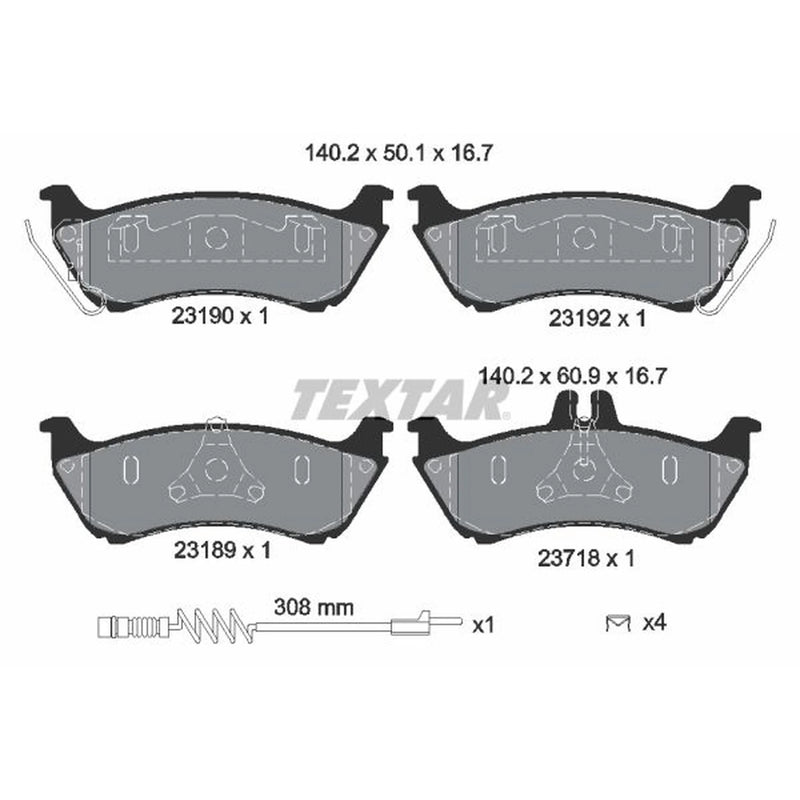 Textar Rear Brake Pad Set 2319002