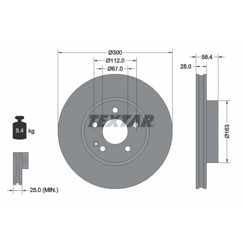 Textar Front Brake Discs 93123403-x2