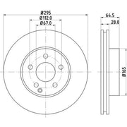 DON 2 x Vented Front Brake Discs PCD10222-x2