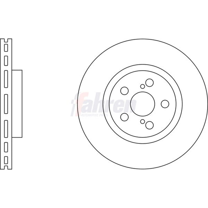 Fahren 2 x Vented Brake Discs fits Toyota Avensis 2003-2008 2.0 2.4