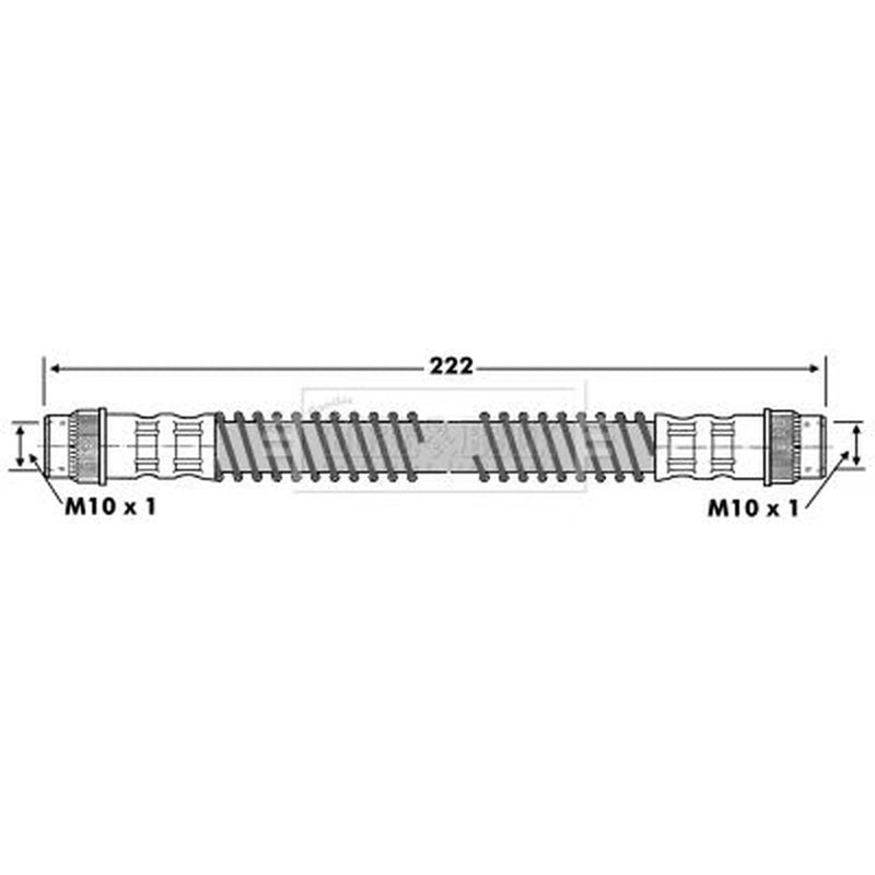 Borg & Beck Brake Hydraulic Hose Line Rear Right BBH6256