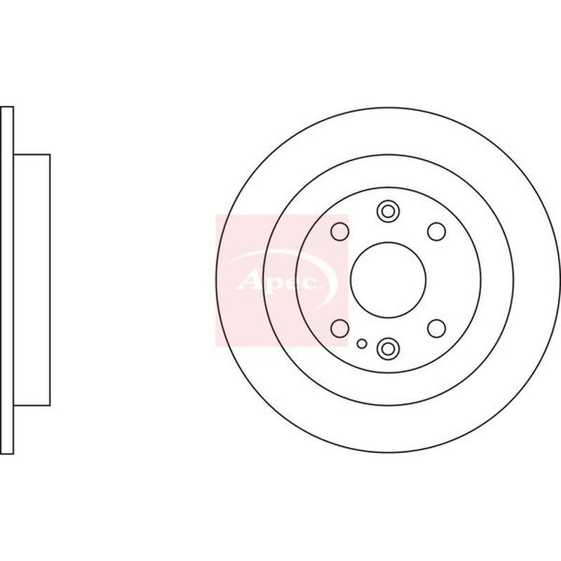 Apec 2 x Solid Rear Brake Discs DSK623-x2
